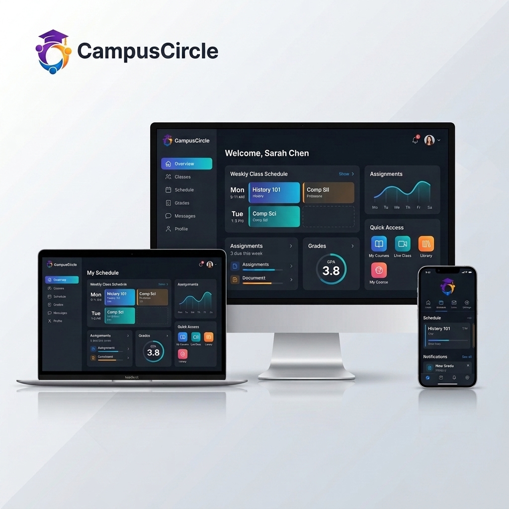 CampusCircle multi-platform device dashboard showcase